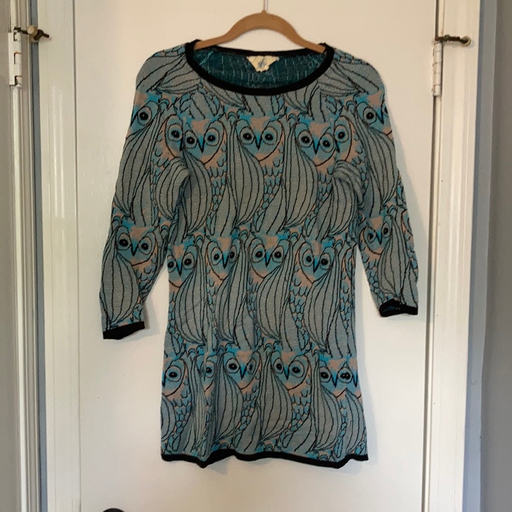 Anthropologie owl sweater dress